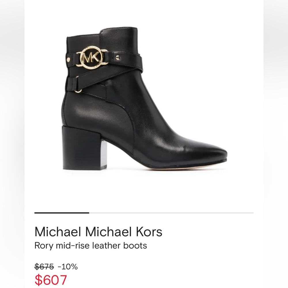 Michael Michael Kors Rory mid-rise leather boots. Black. Size 7. VGUC
